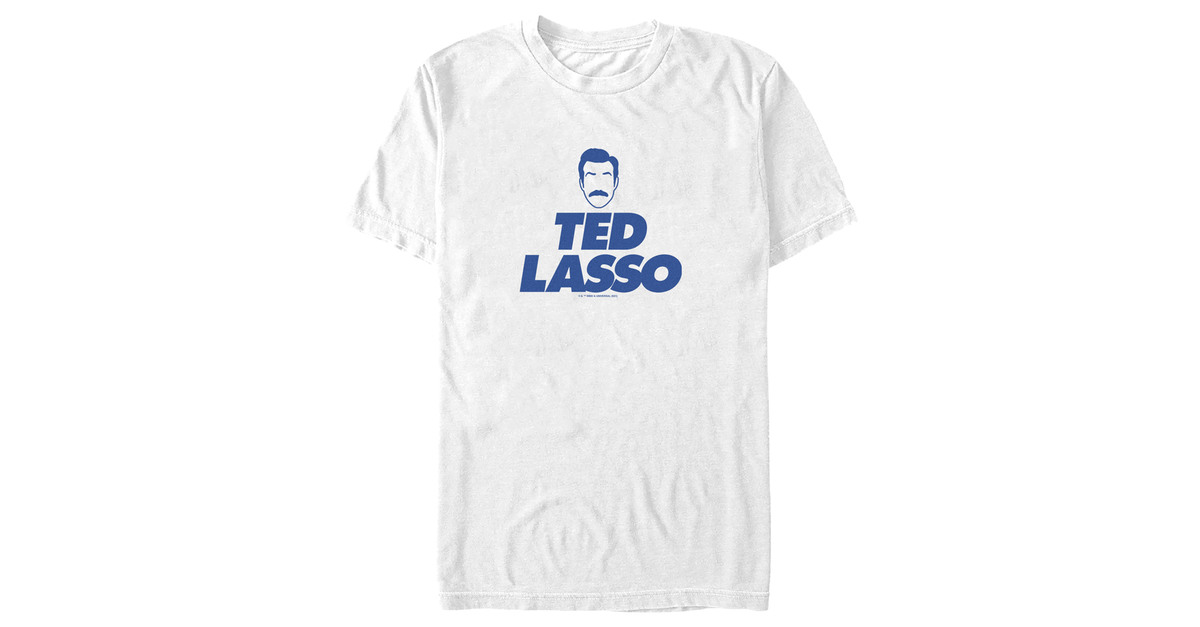 Mens Ted Lasso Silhouette Outline Face Logo Adult T Shirt