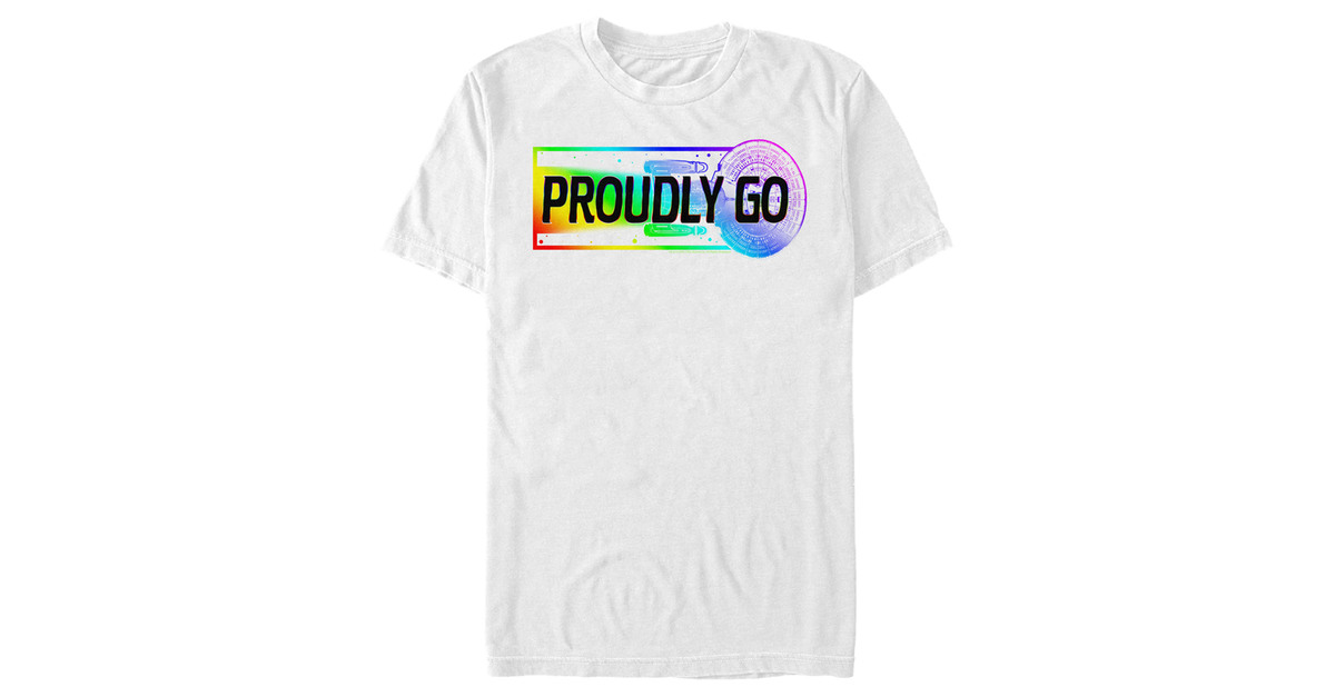 Men's Star Trek: The Next Generation Rainbow Proudly Go Adult T-Shirt ...