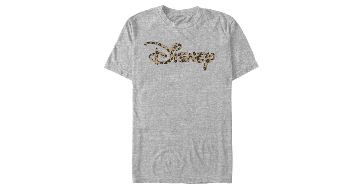 Men's Disney Logo Leopard Fill Short Sleeve T-Shirt | Fendory
